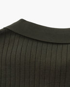 Polo Tricoté À Texture Côtelée Pour Hommes