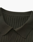 Polo Tricoté À Texture Côtelée Pour Hommes