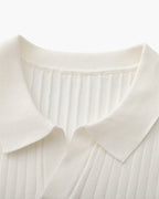Polo Tricoté À Texture Côtelée Pour Hommes