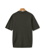 Polo Tricoté À Texture Côtelée Pour Hommes