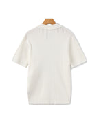 Polo Tricoté À Texture Côtelée Pour Hommes
