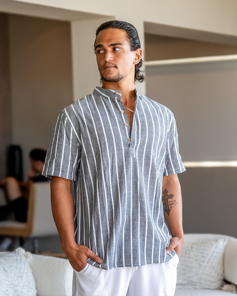 Polo Marin Avec Col Classique Pour Hommes
