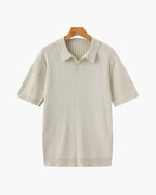 Polo Tricoté À Texture Côtelée Pour Hommes