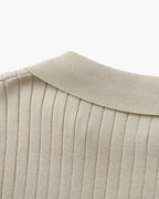 Polo Tricoté À Texture Côtelée Pour Hommes