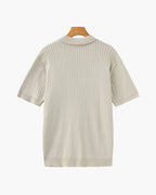 Polo Tricoté À Texture Côtelée Pour Hommes