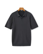 Polo Tricoté À Texture Côtelée Pour Hommes