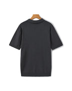 Polo Tricoté À Texture Côtelée Pour Hommes