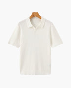 Polo Tricoté À Texture Côtelée Pour Hommes