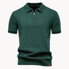 Polo À Col Zippé Avec Texture Verticale Pour Hommes