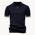 Polo À Col Zippé Avec Texture Verticale Pour Hommes