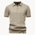 Polo À Col Zippé Avec Texture Verticale Pour Hommes