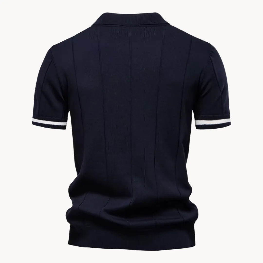 Polo À Col Zippé Avec Texture Verticale Pour Hommes