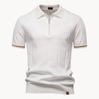 Polo À Col Zippé Avec Texture Verticale Pour Hommes