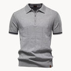 Polo À Col Zippé Avec Texture Verticale Pour Hommes