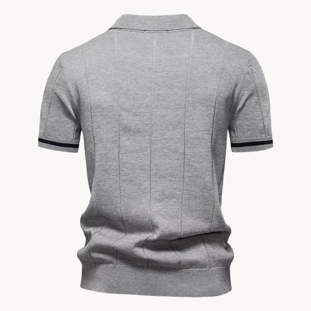 Polo À Col Zippé Avec Texture Verticale Pour Hommes