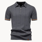 Polo À Col Zippé Avec Texture Verticale Pour Hommes