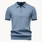 Polo À Col Zippé Avec Texture Verticale Pour Hommes