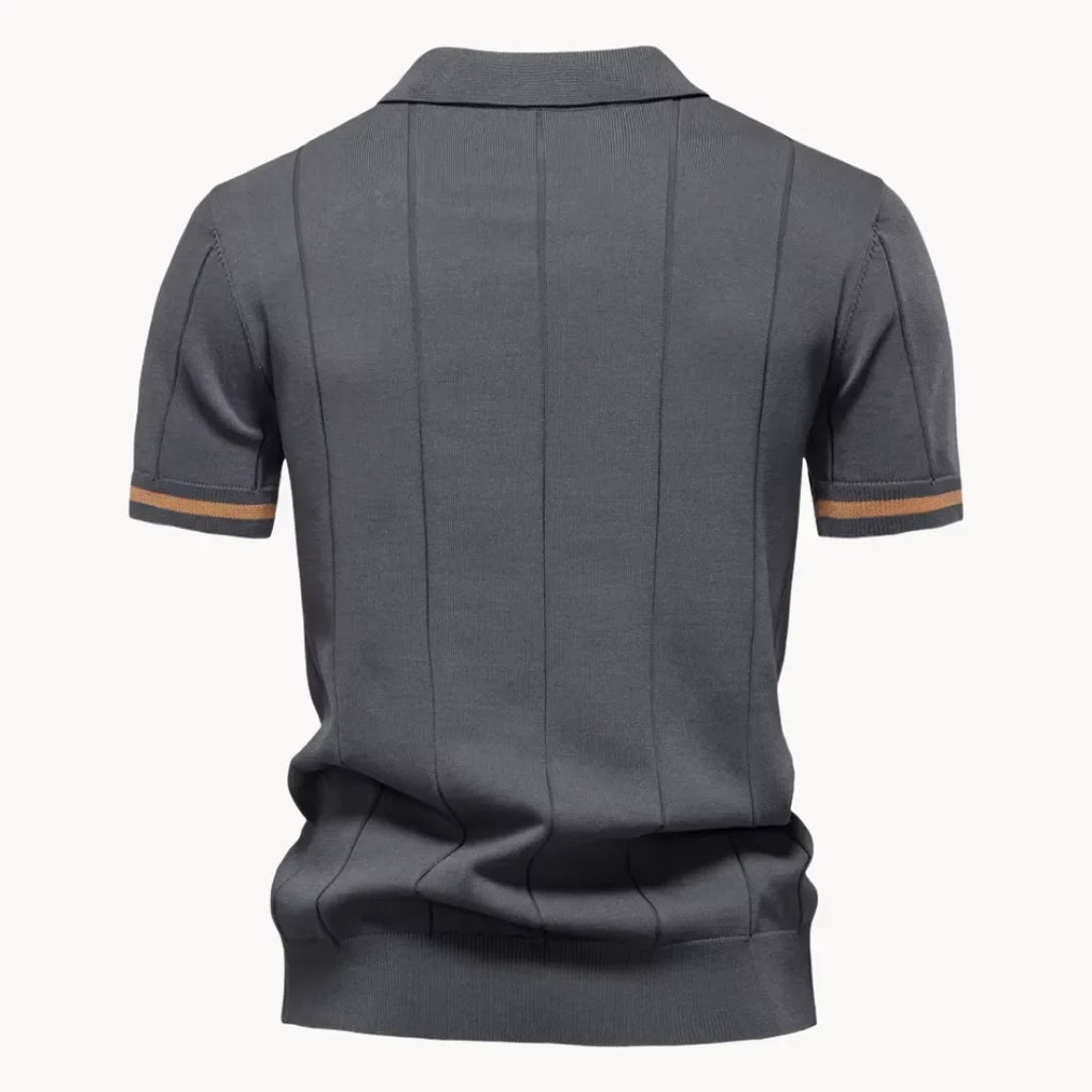 Polo À Col Zippé Avec Texture Verticale Pour Hommes