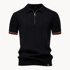 Polo À Col Zippé Avec Texture Verticale Pour Hommes