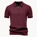 Polo À Col Zippé Avec Texture Verticale Pour Hommes