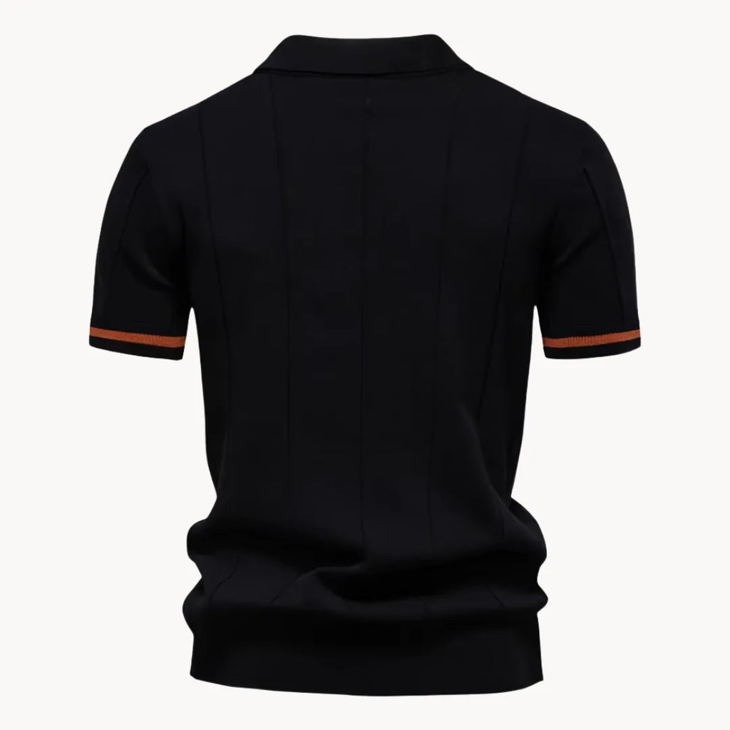 Polo À Col Zippé Avec Texture Verticale Pour Hommes