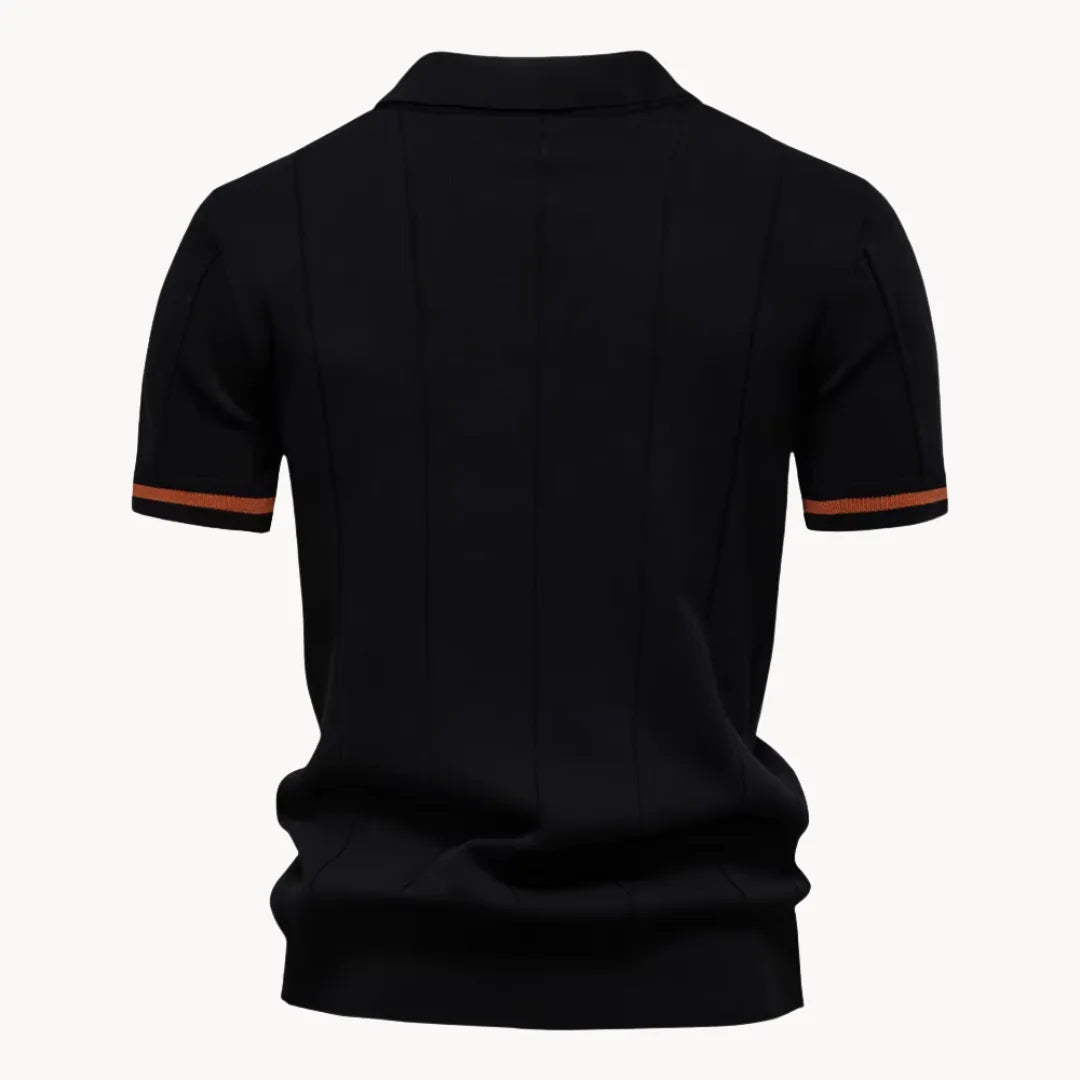 Polo À Col Zippé Avec Texture Verticale Pour Hommes