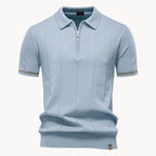Polo À Col Zippé Avec Texture Verticale Pour Hommes