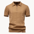 Polo À Col Zippé Avec Texture Verticale Pour Hommes