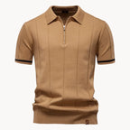 Polo À Col Zippé Avec Texture Verticale Pour Hommes