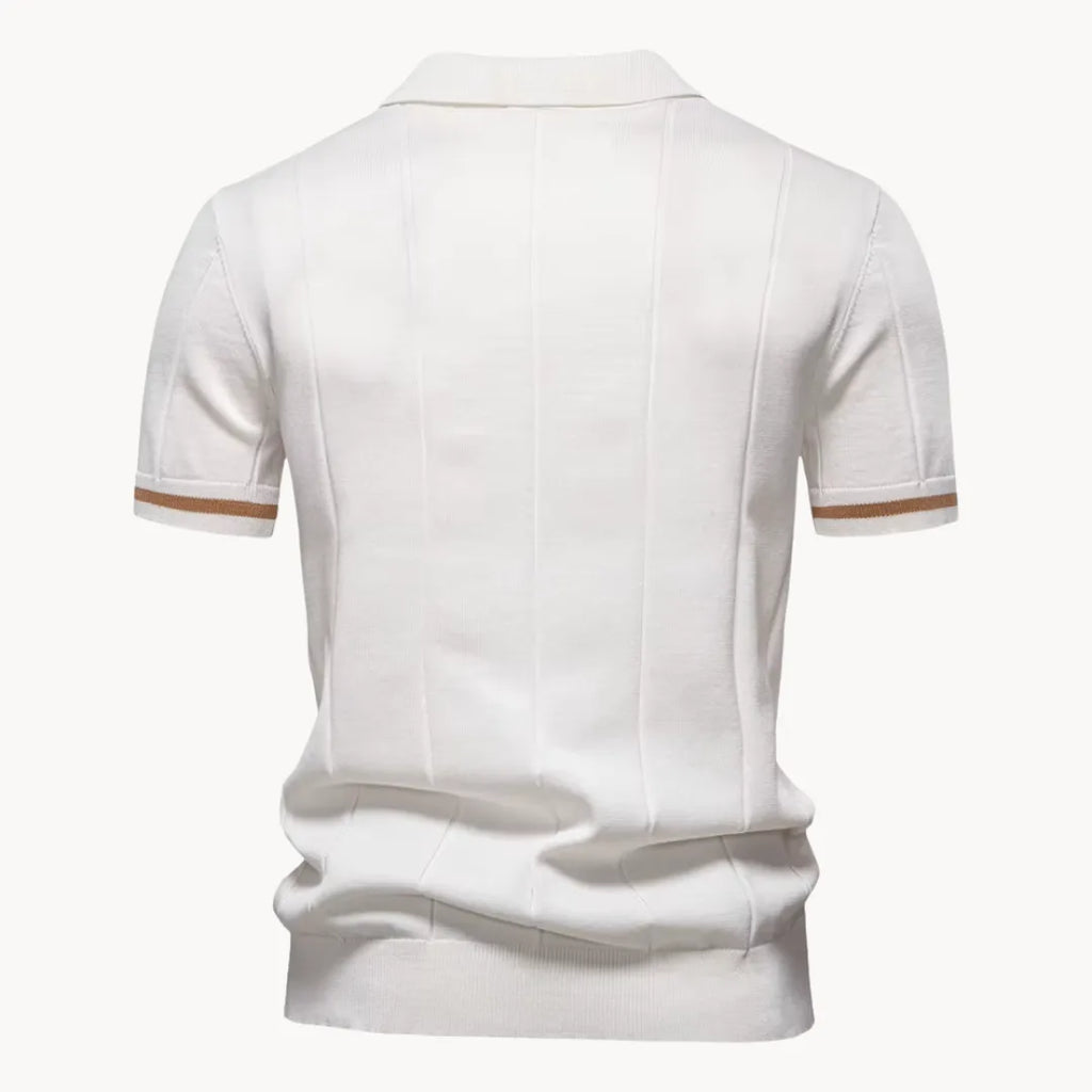 Polo À Col Zippé Avec Texture Verticale Pour Hommes