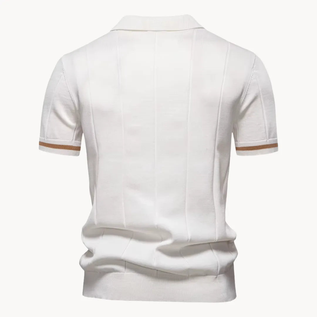 Polo À Col Zippé Avec Texture Verticale Pour Hommes