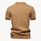 Polo À Col Zippé Avec Texture Verticale Pour Hommes