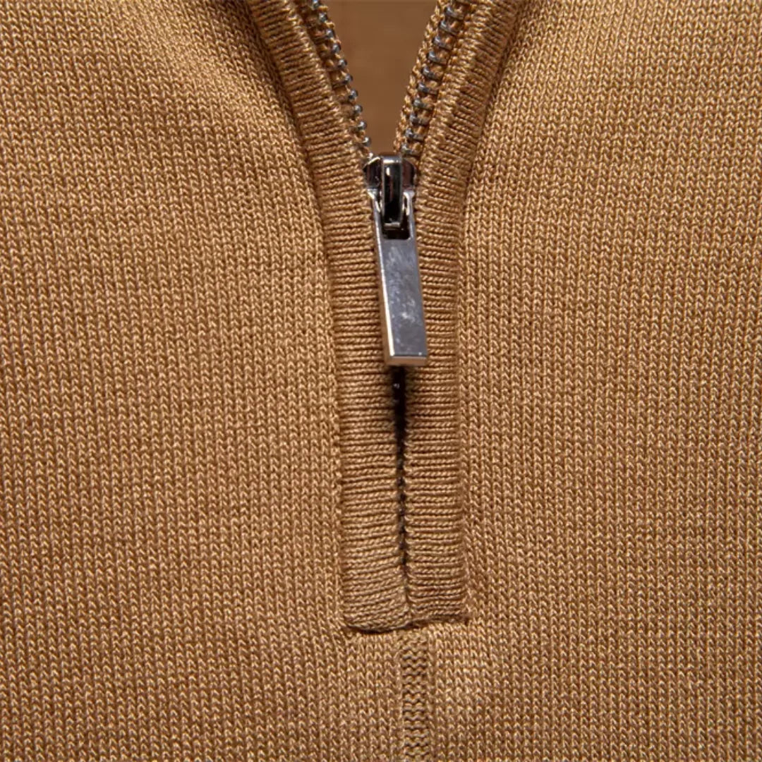 Polo À Col Zippé Avec Texture Verticale Pour Hommes