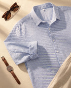 Chemise Texturée Avec Motif Vertical Pour Hommes