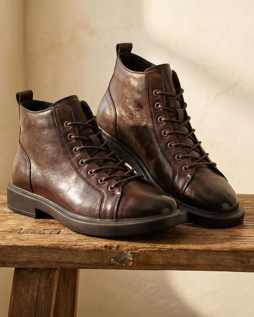 Chaussures À Lacets En Cuir Pour Hommes