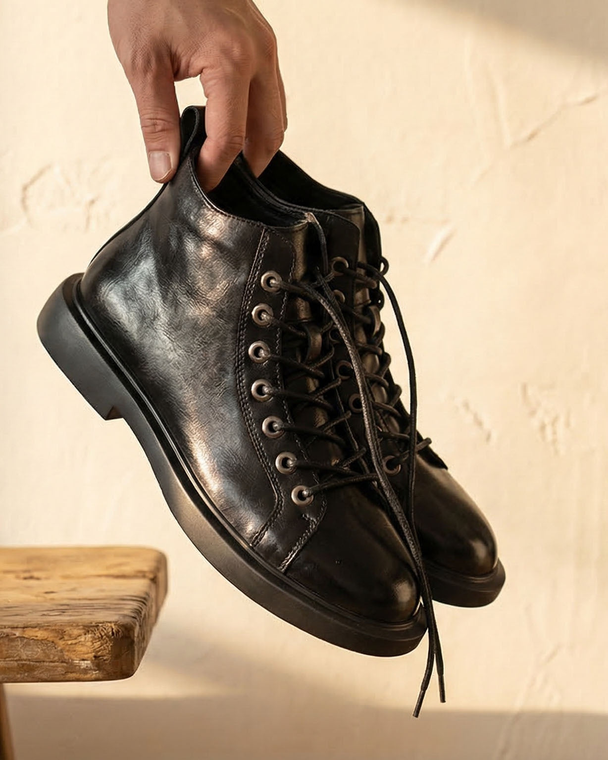Chaussures À Lacets En Cuir Pour Hommes