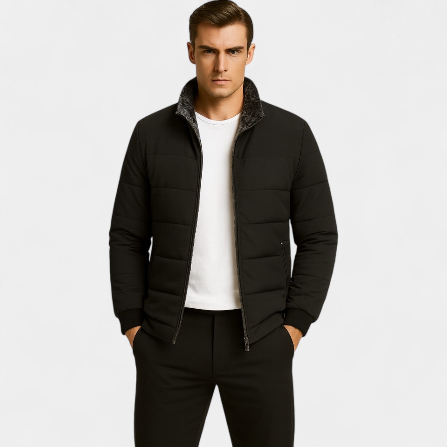 VESTE HOMME MATELASSÉE COL MONTANT