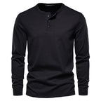 CHEMISE HENLEY HOMME À MANCHES LONGUES