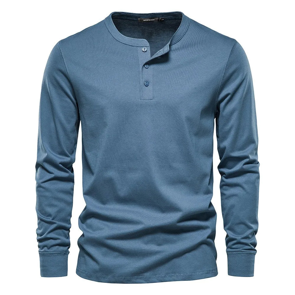 CHEMISE HENLEY HOMME À MANCHES LONGUES