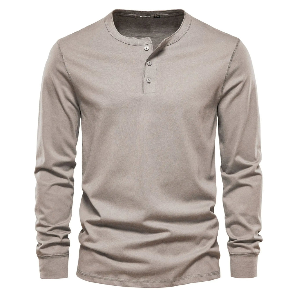 CHEMISE HENLEY HOMME À MANCHES LONGUES