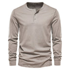 CHEMISE HENLEY HOMME À MANCHES LONGUES