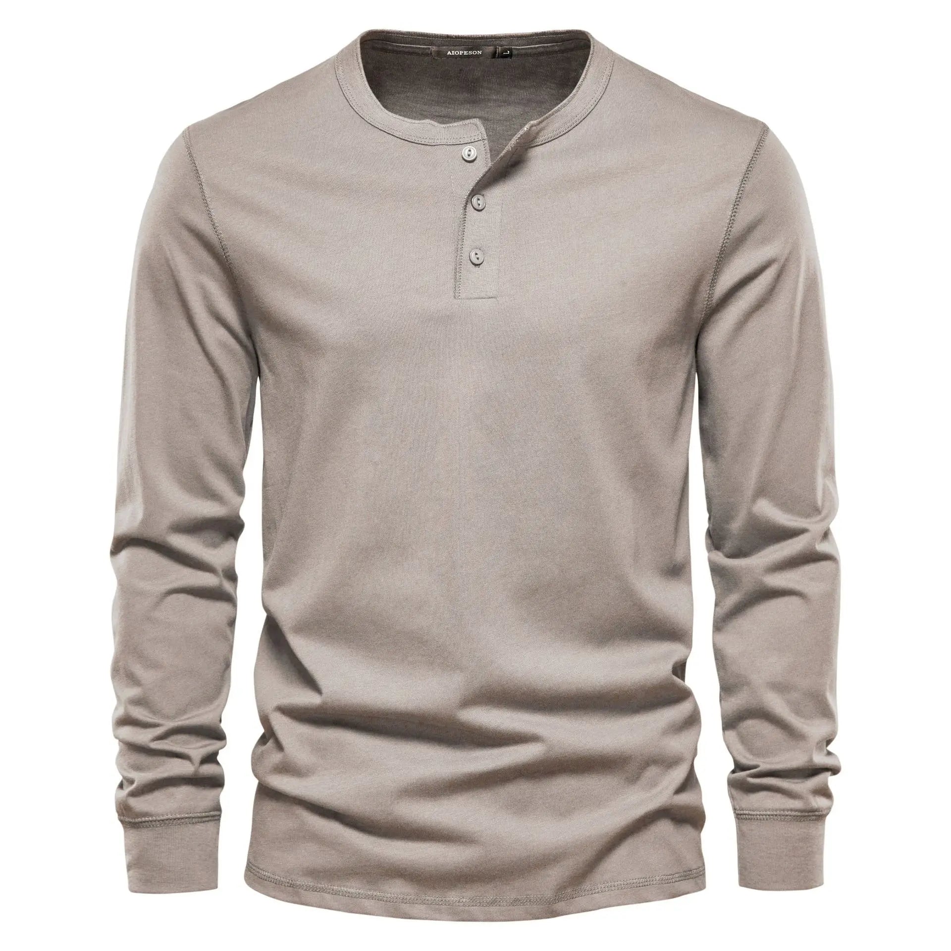 CHEMISE HENLEY HOMME À MANCHES LONGUES