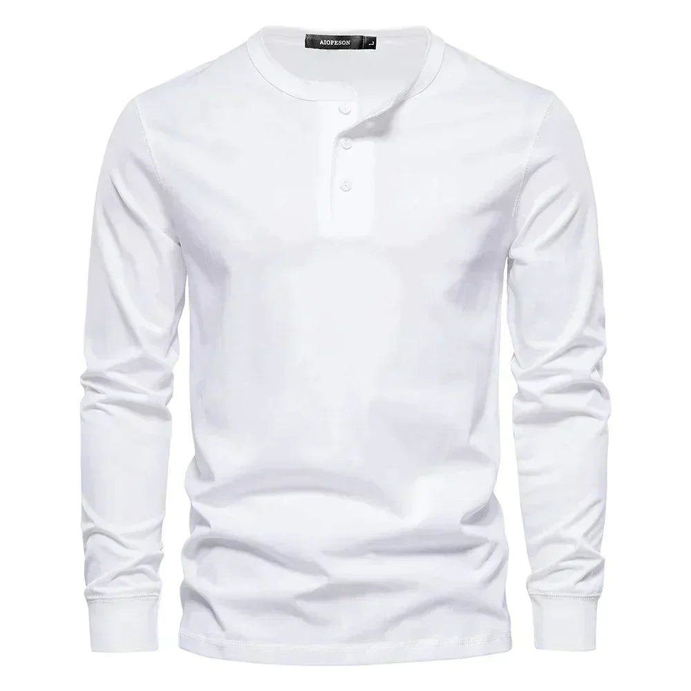 CHEMISE HENLEY HOMME À MANCHES LONGUES