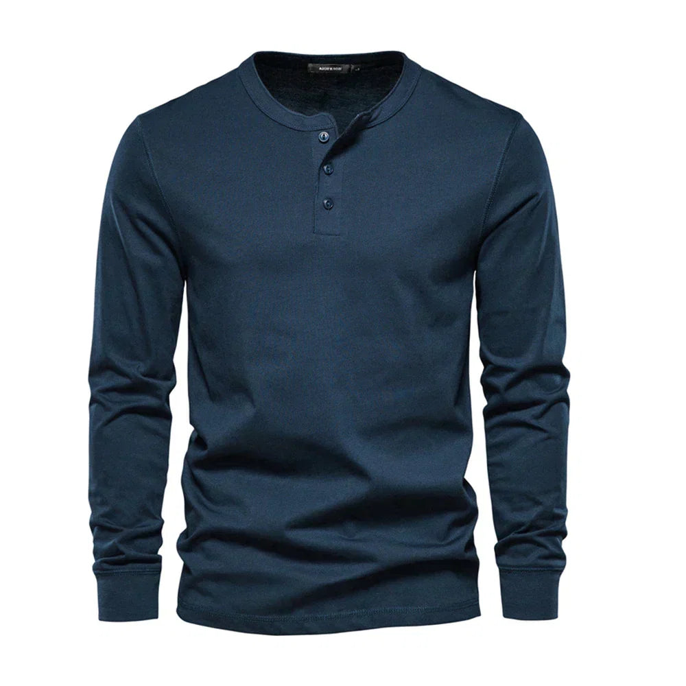 CHEMISE HENLEY HOMME À MANCHES LONGUES