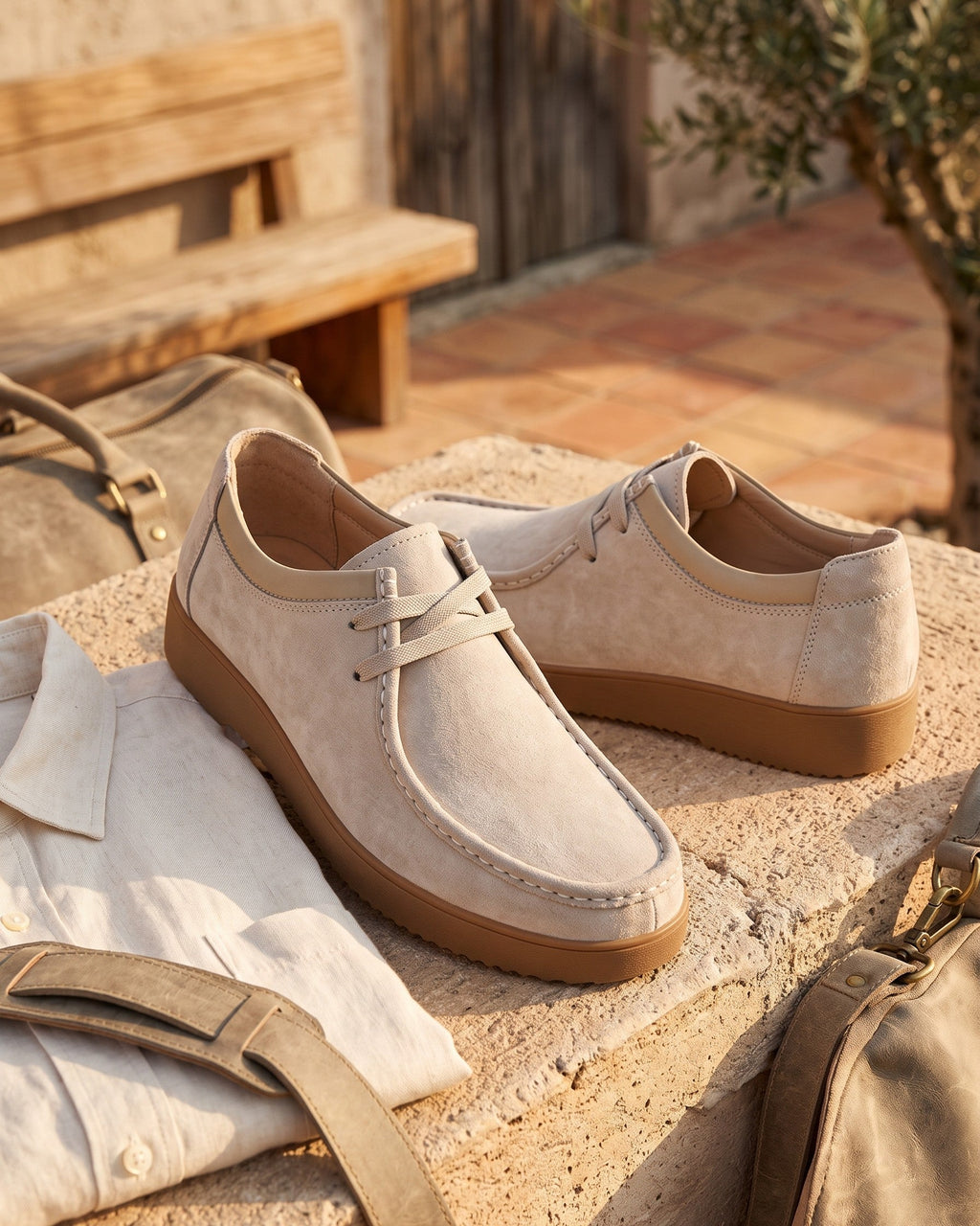 Mocassins En Cuir Avec Coutures Apparentes Pour Hommes