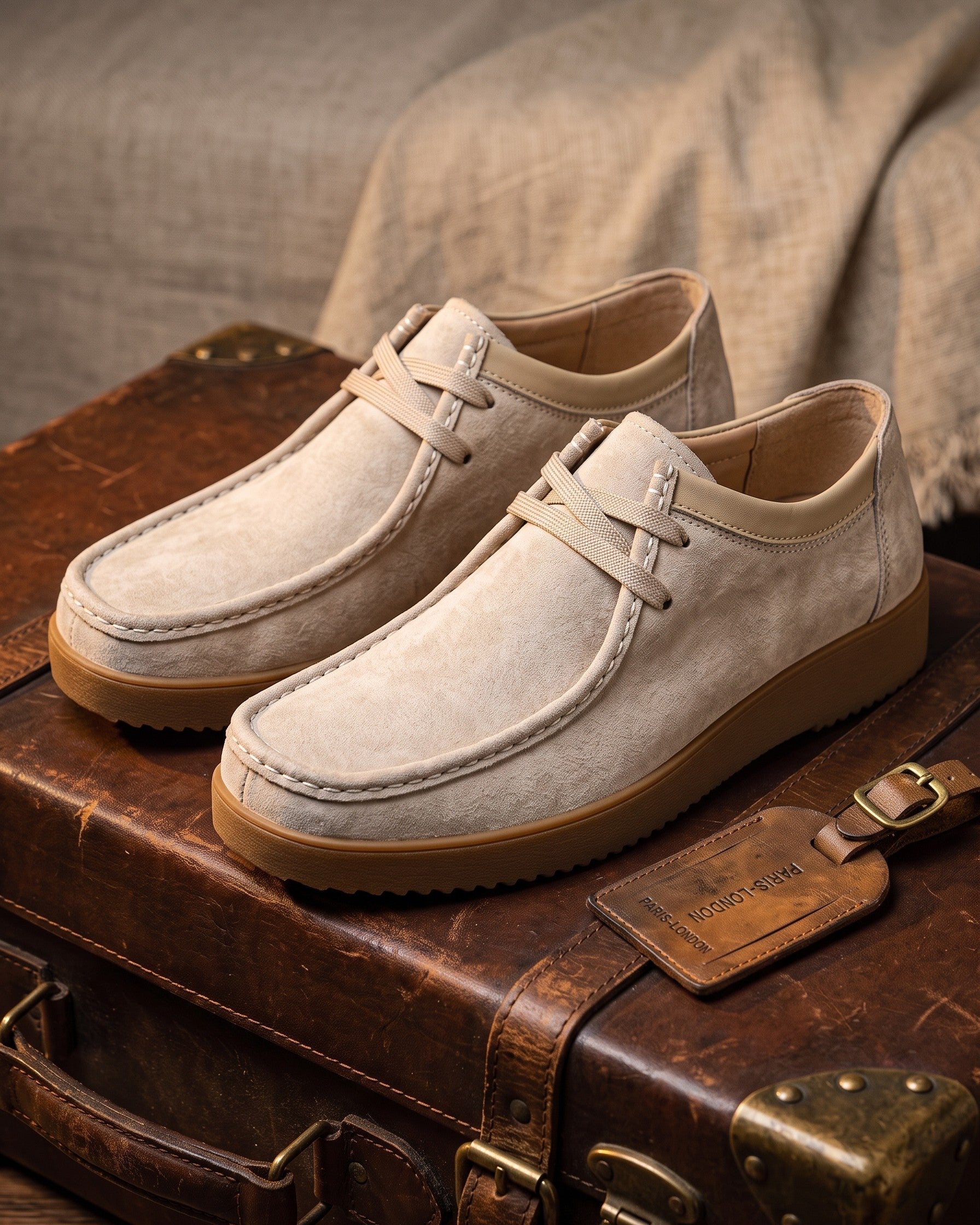 Mocassins En Cuir Avec Coutures Apparentes Pour Hommes