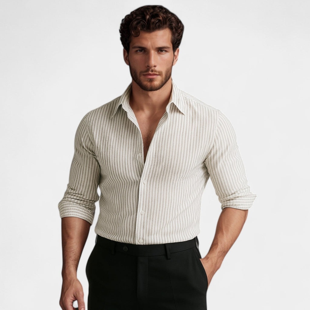 CHEMISE HOMME STYLE CARDIGAN À RAYURES