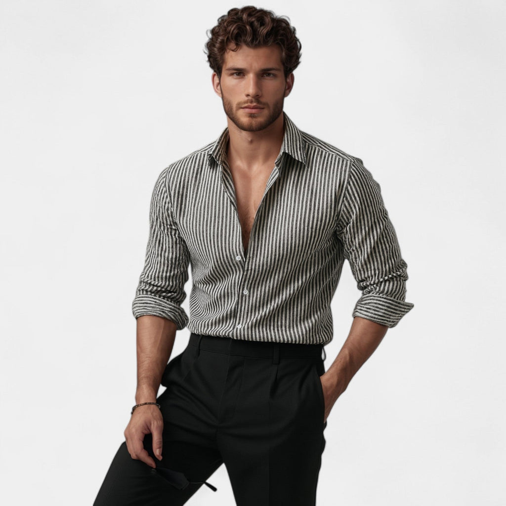 CHEMISE HOMME STYLE CARDIGAN À RAYURES