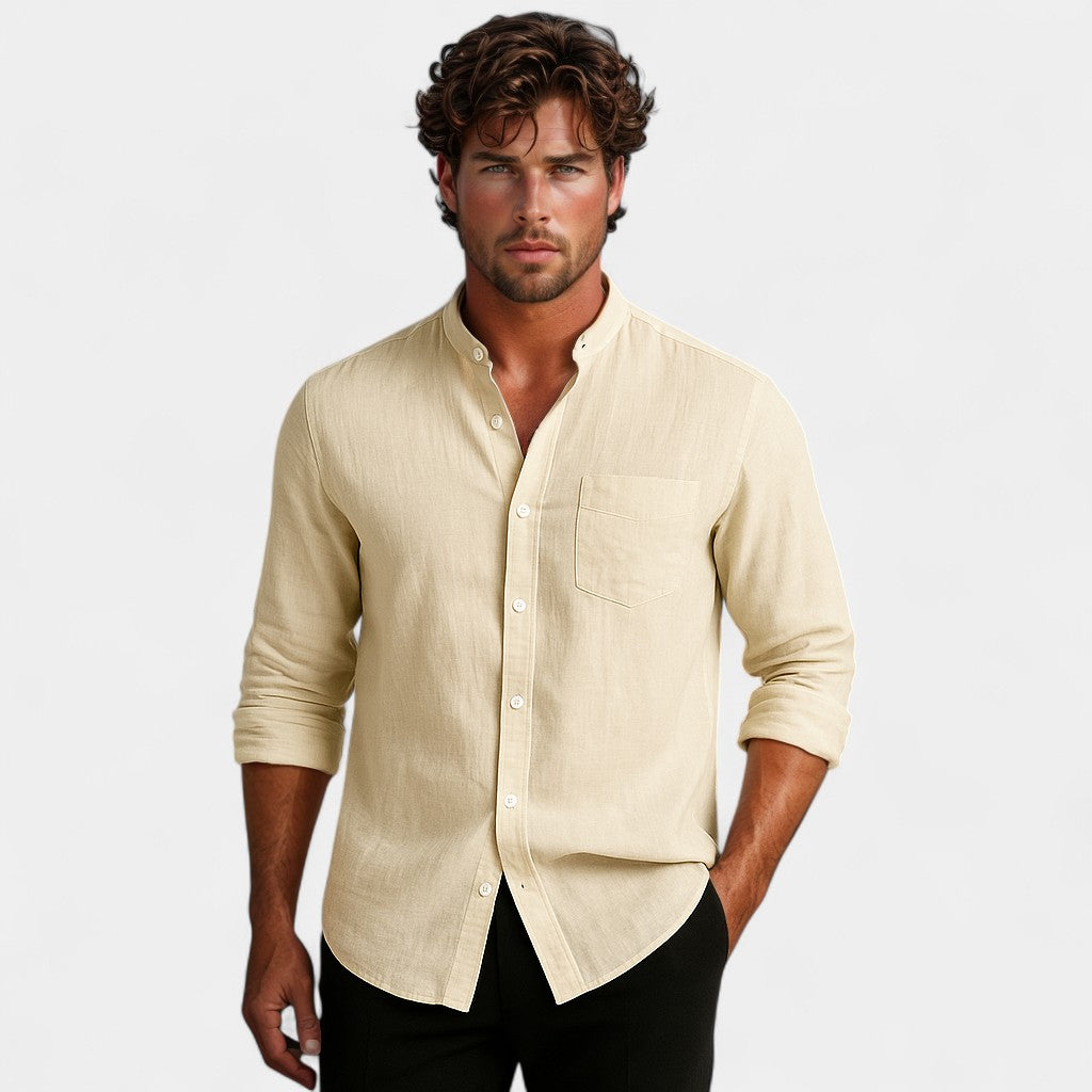 CHEMISE HOMME COL MONTANT STYLE UTILITY
