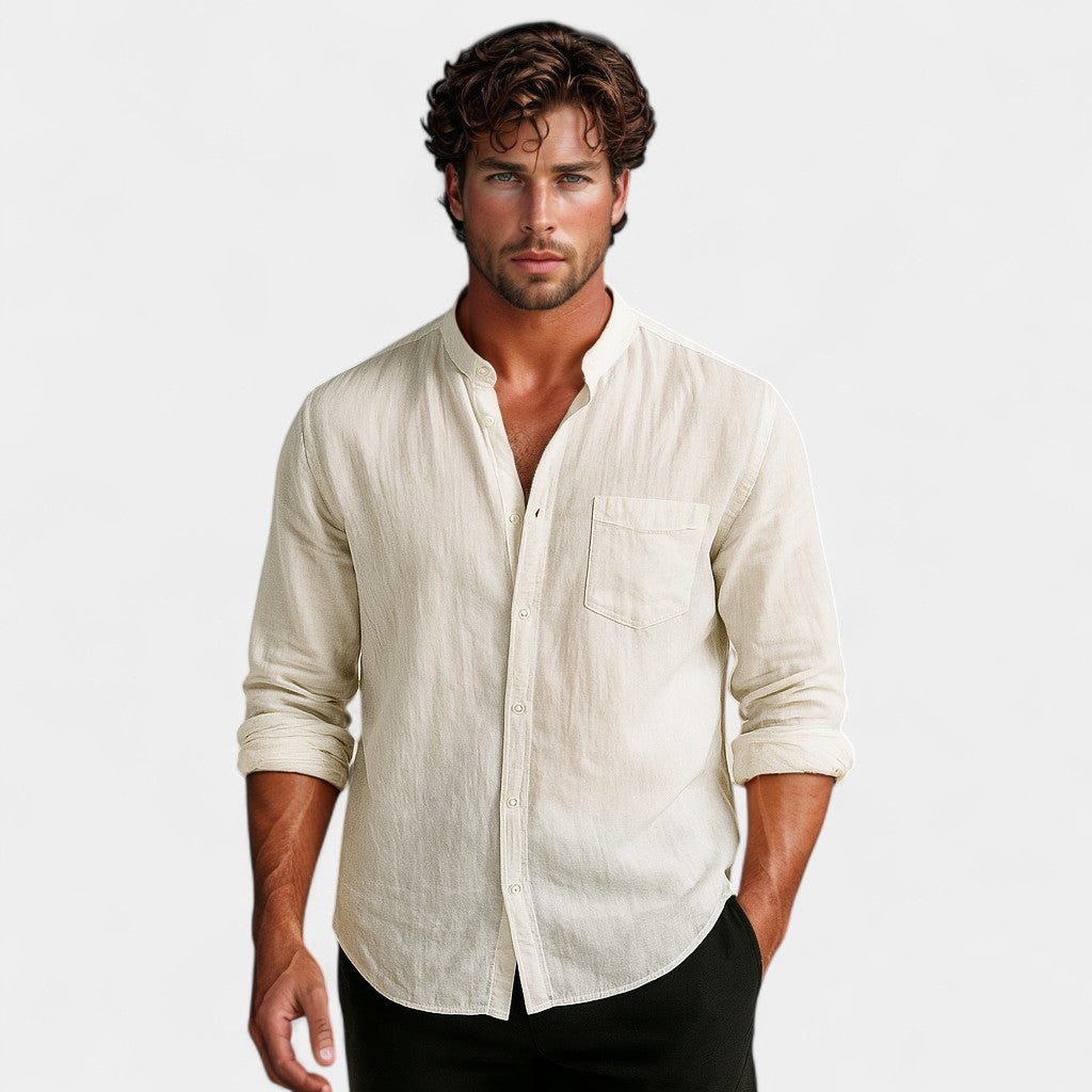 CHEMISE HOMME COL MONTANT STYLE UTILITY
